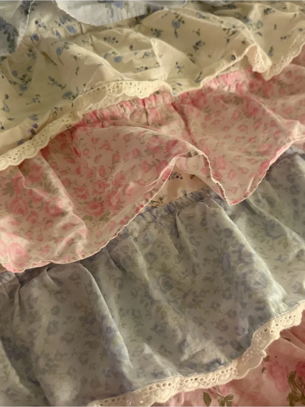 Love Shack Fancy x Pottery Barn Teen Floral Ruffle Pillowcase in Pastel Colors